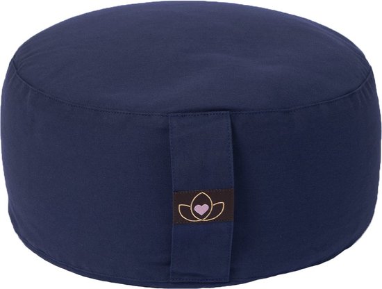 Meditatiekussen eco indigo rond - Lotus | Yoga kussen van Lotus