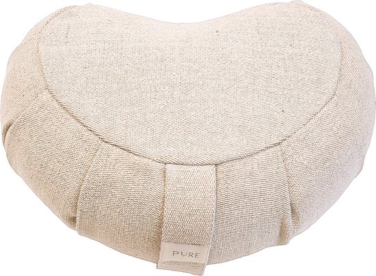 Meditatiekussen eco jute naturel halve maan - Pure | Yoga kussen van Pure