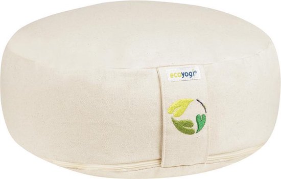 Meditatiekussen eco Natur rond laag 10-12cm - Ecoyogi | Yoga kussen - GOTS gecertificeerd van Ecoyogi