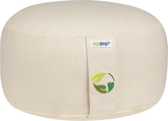 Meditatiekussen eco Natur rond standaard 13-15cm - Ecoyogi | Yoga kussen - GOTS gecertificeerd van Ecoyogi