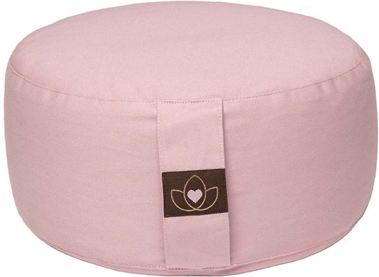 Meditatiekussen eco oudroze rond - Lotus | Yoga kussen van Merkloos