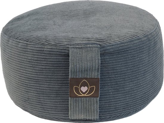Meditatiekussen eco rib antraciet rond - Lotus | Yoga kussen van Lotus