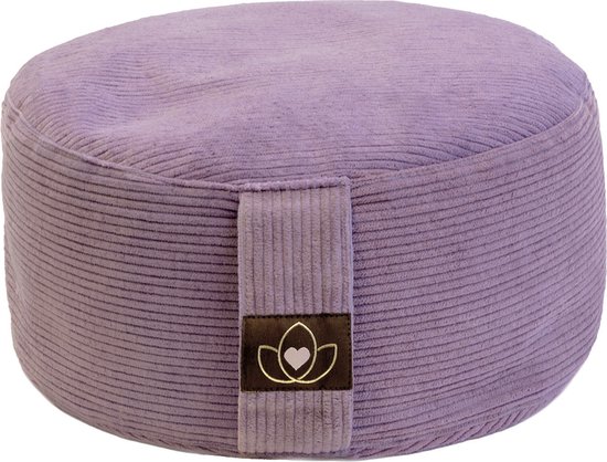 Meditatiekussen eco rib lavendel rond - Lotus - Yoga kussen van Lotus