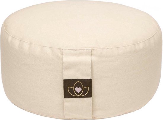 Meditatiekussen eco sand rond - Lotus | Yoga kussen van Merkloos