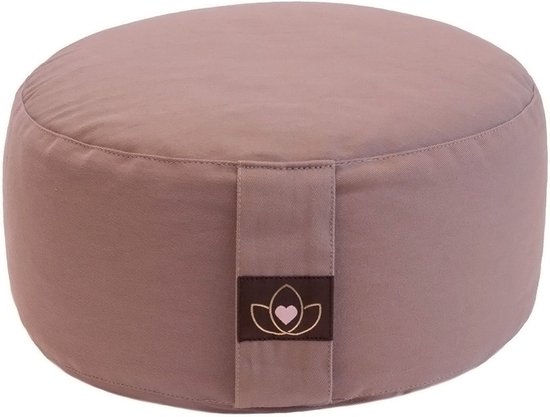 Meditatiekussen eco taupe rond - Lotus - Yoga kussen van Lotus