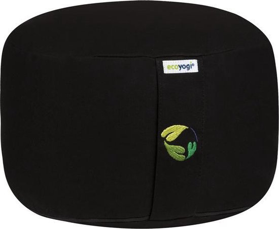 Meditatiekussen eco Zwart rond hoog 18-20cm - Ecoyogi | Yoga kussen - GOTS gecertificeerd van Ecoyogi