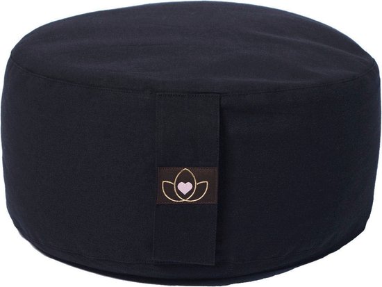 Meditatiekussen eco zwart rond - Lotus - Yoga kussen van Lotus