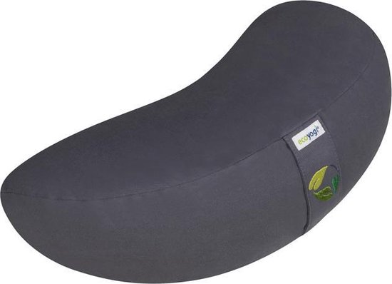 Meditatiekussen halve maan eco Grijs - Ecoyogi | Yoga kussen - GOTS gecertificeerd van Merkloos