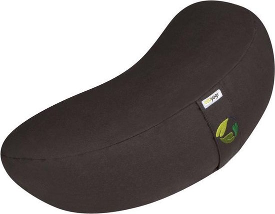 Meditatiekussen halve maan eco Lava Antraciet - Ecoyogi | Yoga kussen - GOTS gecertificeerd van Merkloos