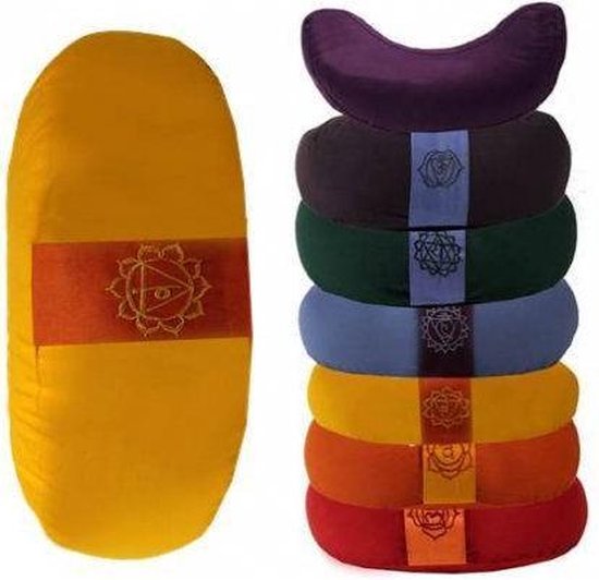 Meditatiekussen Halve maan - Geel - 3e chakra van Pure Prana Yoga