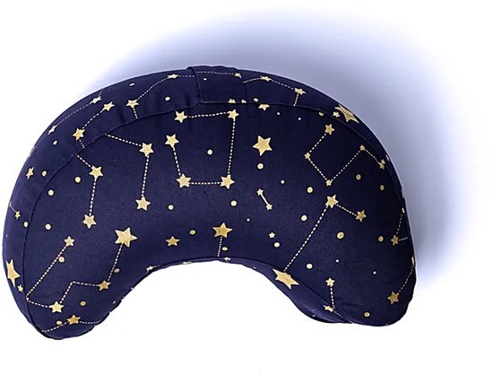 Meditatiekussen halve maan Sterrenhemel donkerblauw biokatoen (OCS) van Lotus.nl