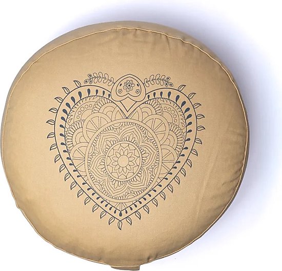 Meditatiekussen hart beige biokatoen (OCS) van Yogi & Yogini