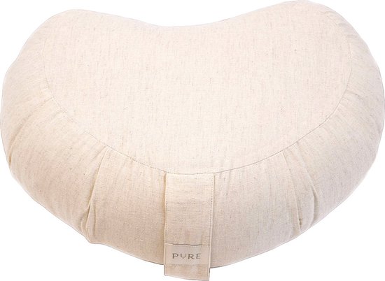 Meditatiekussen linnen naturel halve maan - Pure | Yoga kussen van Pure