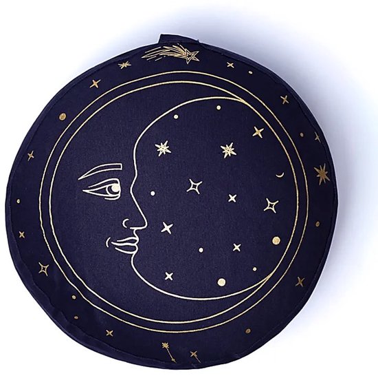 Meditatiekussen maan donkerblauw biokatoen (OCS) van Yogi & Yogini