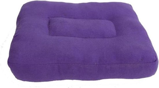 Meditatiekussen paars kind of reis - 23x18x4 - Katoen - Polyester van Angelie
