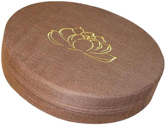 Meditatiekussen Rond - Vloerkussen Comfort - Ontspanning Zitten - Afneembare Hoes - 40 Cm Diameter - Bruin