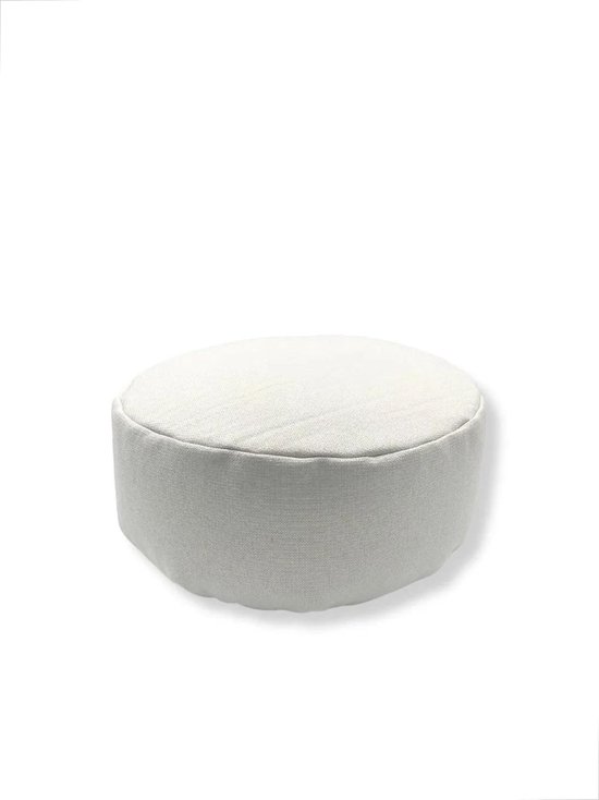 Meditatiekussen Rond - Yoga kussen - Wit - Duurzaam - 100% natuurlijk boekweitkaf— Ritsloos - Handgemaakt van MEDI