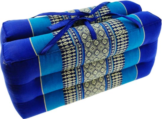 Meditatiekussen - Yoga kussen - Zitkussen - Opvouwbare Vloerkussen - Draagbaar kussen - Blauw (40x40x7cm) van Zenlee.