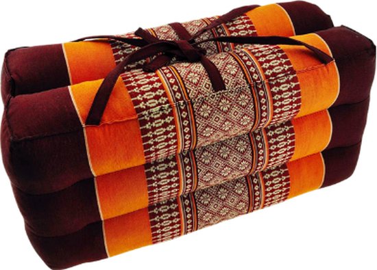 Meditatiekussen - Yoga kussen - Zitkussen - Opvouwbare Vloerkussen - Draagbaar kussen - Oranje (40x40x7cm) van Feliz Dreams