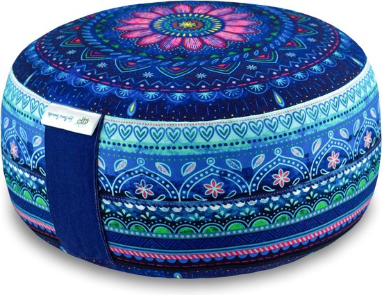 Meditatiekussen - yogakussen - vloerkussen - ideale zithoogte 15 cm - binnenkussen met verstelbare speltdopvulling - GOTS gecertificeerd - katoenen hoes van Merkloos