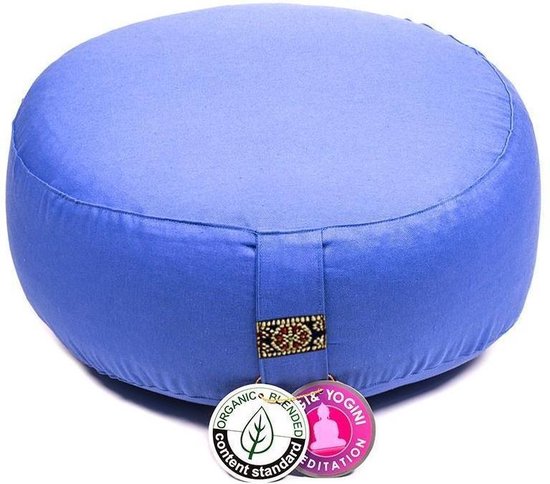 Meditatiekussen - Yogi & Yogini - Biologisch Katoen - Verstelbaar - Blauw van Yogi & Yogini