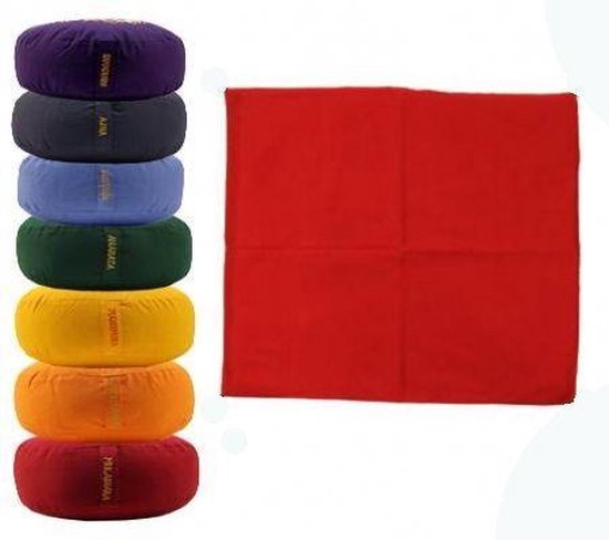 Meditatiemat hoes rood 1e chakra - 65x65x5 van Lotus Design