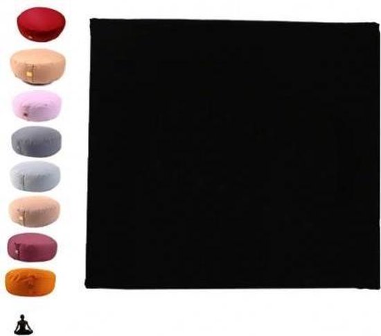 Meditatiemat hoes zwart - Hoes voor meditatiemat - Meditatiemat - 65x65x5 - Katoen - Zwart - Biologisch van MEDI