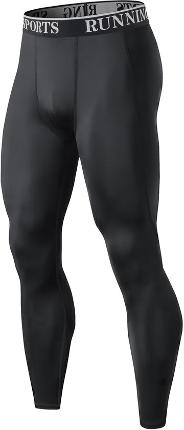 MEETYOO Heren Sport Leggings Compressie Broek Hardloopbroek Lange Strakke Ademende Baselayer Leggings Track Broek voor Fitness Jogging Basketbal
