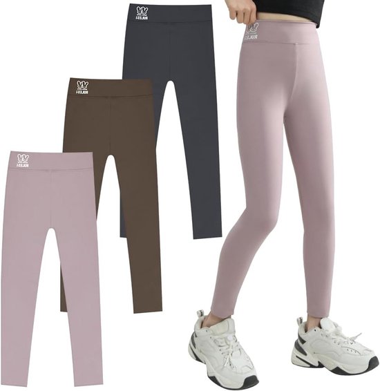 Meisjes Sportleggings voor Yoga en Fitness, Zachte en Lichte Zwarte Leggings voor Kinderen van 7-14 Jaar