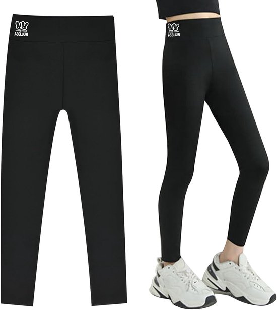 Meisjes Sportleggings voor Yoga en Fitness, Zachte en Lichtgewicht Zwart Kids Leggings voor Leeftijd 7-14 Jaar