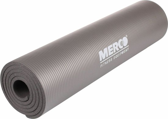 Merco - Yogamat - NBR 10 Fitness mat - met draagriem - Grijs van Merkloos