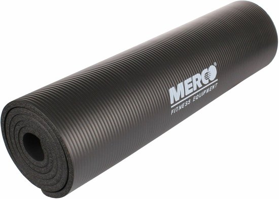 Merco - Yogamat - NBR 10 Fitness mat -  met draagriem - Zwart van Merkloos