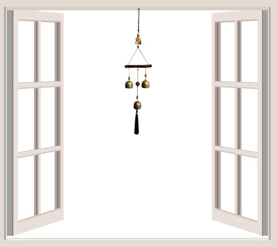 Metaal Windspel Boeddha Winddrufer - Ontspanning Tuin Raam Deur Decoratie - Handgemaakt (60 cm) van Verdazzling