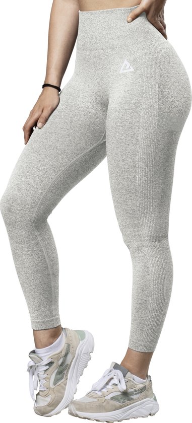 Mewave - Sportlegging licht grijs - Dames - Sportbroek - Sportkleding - Yoga legging - Hardloopbroek - Tiktok - Fitness - Maat M van Mewave