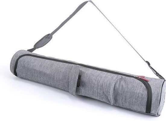 Mila | Yoga Tas | 84cm lang | 14cm doorsnede | stevig canvas met rits | fijne ruime tas | grijs van Mila
