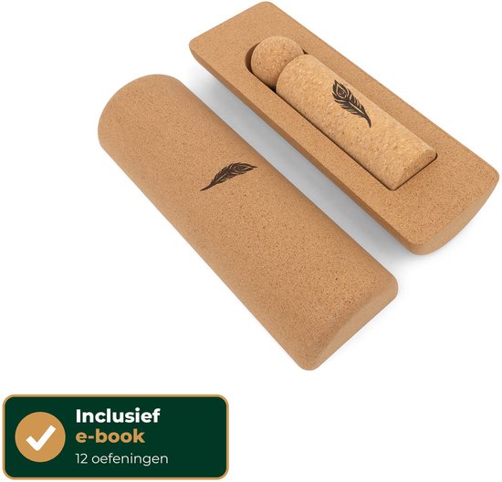 MindBaas 3-in-1 Massage Roller Set Kurk - Foam Roller Alternatief - Voetroller & Massagebal (Triggerpoint / Fascia Bal) - Incl. E-book van MindBaas