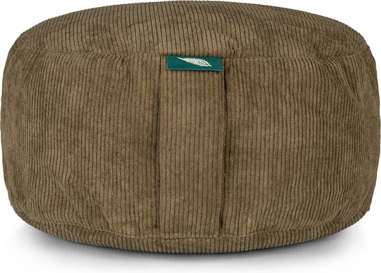 MindBaas - Meditatiekussen - Eco - Rib - Donkergroen - Dubbel Gestikt - 15 x 33 cm (hoogte x diameter) - Yoga kussen - Yogakussen van Merkloos