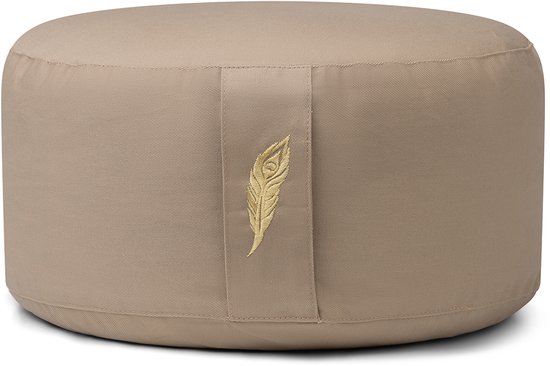 MindBaas - Meditatiekussen - Eco - Rond - Desert Bruin - Dubbel Gestikt - 15 x 33 cm (hoogte x diameter) - Yoga kussen - Yogakussen van MindBaas