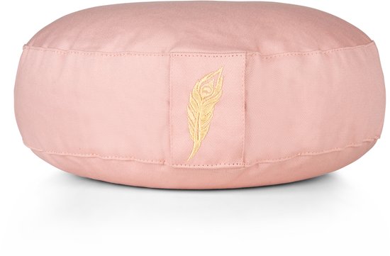 MindBaas - Meditatiekussen - Eco - Rond - Extra Laag - Kids - Roze - Dubbel Gestikt - 8 x 28 cm (hoogte x diameter) - Yoga kussen - Yogakussen van Merkloos