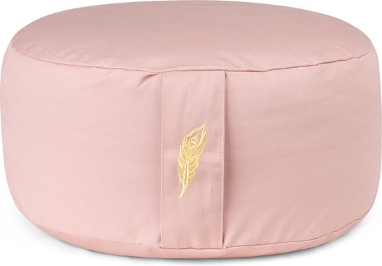 MindBaas - Meditatiekussen - Eco - Rond - Roze - 15 x 33 cm (hoogte x diameter) - Yoga kussen - Yogakussen van MindBaas