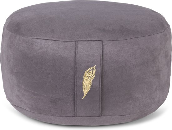 MindBaas Meditatiekussen - Eco - Suede - Donkergrijs - 15 x 33 cm (hoogte x diameter) - Yoga kussen - Yogakussen van MindBaas