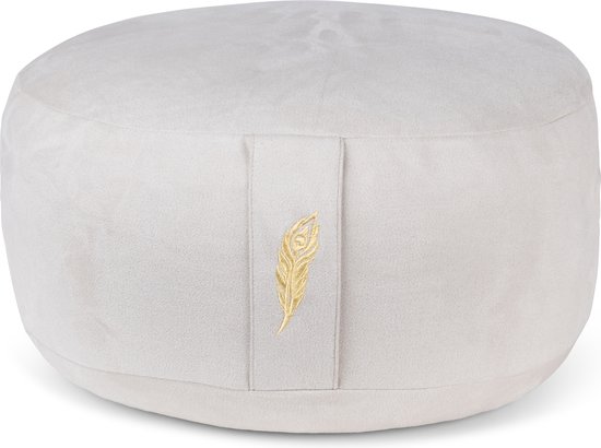 MindBaas Meditatiekussen - Eco - Suede - Lichtgrijs - 15 x 33 cm (hoogte x diameter) - Yoga kussen - Yogakussen van MindBaas