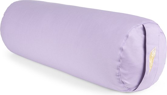 MindBaas - Yoga Bolster - Eco - Lila - Dubbel Gestikt - 60 x 20 cm (lengte x diameter) - Yoga Kussen van MindBaas