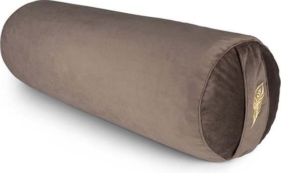 MindBaas - Yoga Bolster - Eco - Velvet - Donkergrijs - Dubbel Gestikt - 60 x 20 cm (lengte x diameter) - Yoga Kussen van MindBaas
