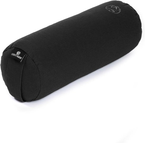 Mini Yoga Bolster - Boekweit Bolster - Yoga Rugstrekken - Biologisch Katoen - 32x12cm - Zwart
