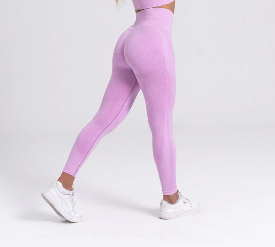 Mives® Sportlegging dames - Sportkleding dames - Sportbroek dames - Sportlegging - Shape legging - Sportlegging dames high waist - Hardloopbroek dames - yoga legging dames - LILA - Maat L van Mives®