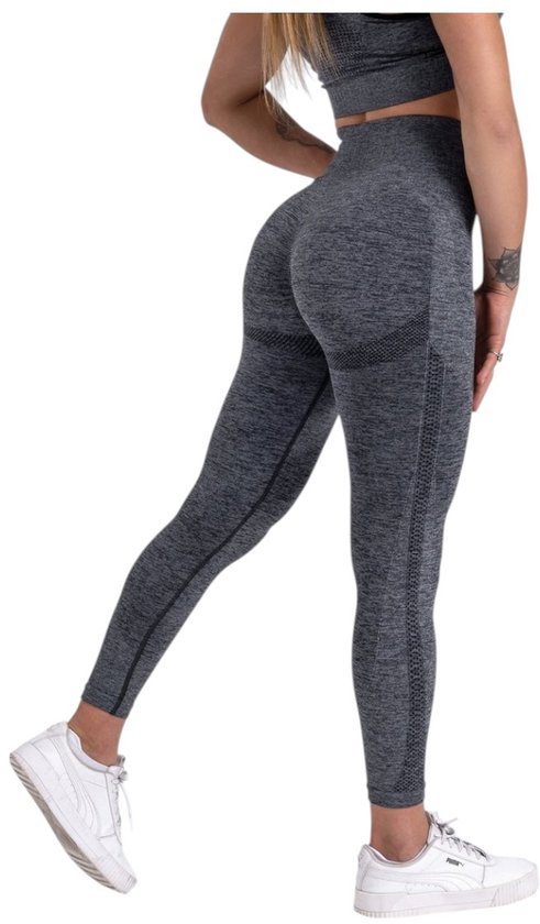 Mives® Sportlegging dames - Sportkleding - Sportbroek - Sportlegging - Shape legging - High waist - Hardloopbroek dames - Yoga - Sport - GRIJS - Maat S