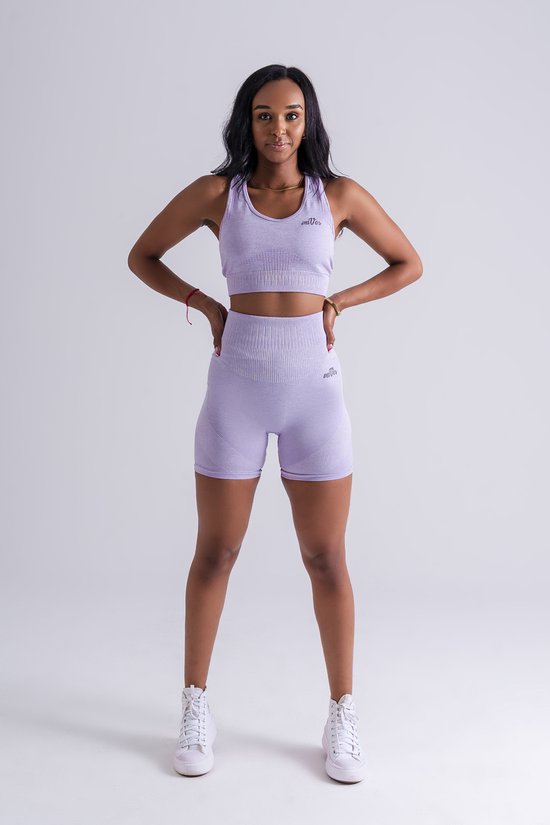 Mives® Sportlegging en Top - Yoga - Fitness set - Scrunch Butt - Dames Legging - Sportkleding - Fashion legging - Broeken - Gym Sports - Legging Fitness Wear - High Waist - SERING PLANT KLEUR - maat S -SHORT & BRA van Mives®