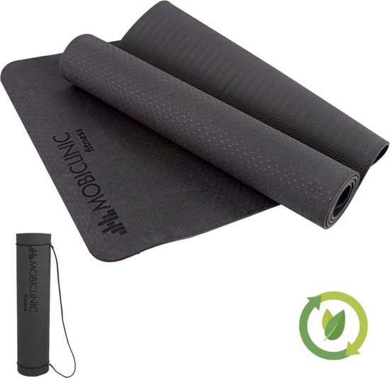 Mobiclinic EY-01 - Yogamat - Antislip - Afwasbaar - Waterdicht - Ecologisch - Met draagriem - Fitness - Sport - 183 x 61 x 0,6 cm - Flexibel - TPE van Mobiclinic