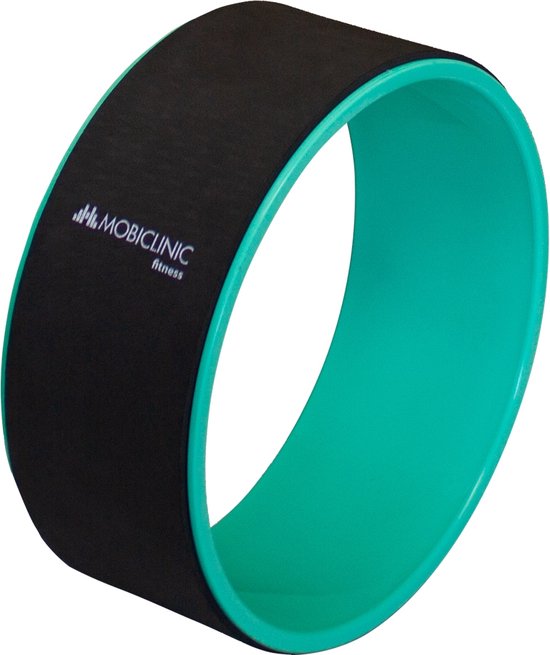 Mobiclinic RY-01 - Yoga wiel - Pilates - Rug Pilates - Anti-slip - Multifunctioneel - Tot 150kg - PTE+P - 30x13 cm - Training - Flexibiliteit & Weerstand - Zwart & turkoois van Merkloos